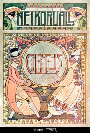 Des vitraux, des modèles 2:Utilisation Commerciale - illustration vintage Art Nouveau par Vitraux modernes 1905 Banque D'Images