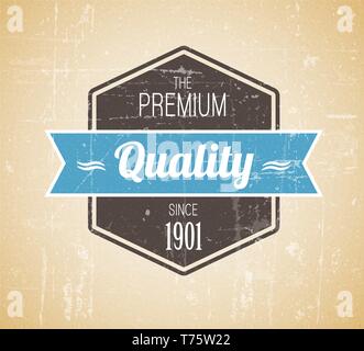 Ancien retro vintage grunge sombre - label de qualité premium Illustration de Vecteur