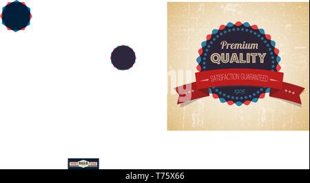 Vieux vector grunge vintage retro vente - label de qualité premium Illustration de Vecteur
