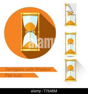 Ensemble d'icônes de style plat sablier avec différents ombre Illustration de Vecteur