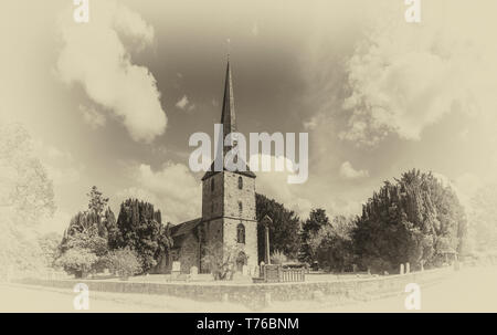 Le 14 siècle, église anglicane de St Peter's dans le village de Kent Hever, la maison ancestrale d'Anne Boleyn, la deuxième épouse du roi Henri VIII Banque D'Images