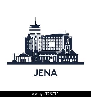 Résumé des toits de ville Jena, vector illustration Illustration de Vecteur