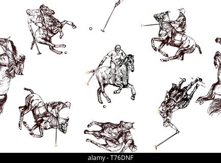 Motif de la main transparente style croquis résumé joueurs isolé sur fond blanc. Vector illustration. Illustration de Vecteur