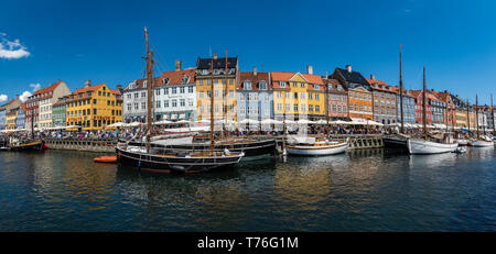 Quartier de Nyhavn est un des monuments plus célèbres de Copenhague, Danemark Banque D'Images