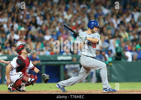 Clayton Kershaw, MLB 2014 des Dodgers de Los Angeles, la série d'ouverture v Arizona Diamondbacks au Sydney Cricket Ground, 22 mars 2014. Banque D'Images