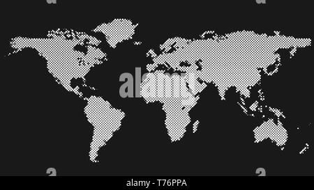 Schéma des points de trame world map background design Illustration de Vecteur