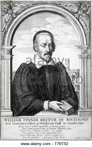 William Fenner portrait, de 1600 à 1640, était un Anglais Puritan divines, par une gravure graveur Wenceslaus Hollar Bohème à partir de 1656 Banque D'Images