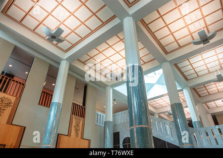 L'intérieur du hall d'entrée en marbre de la Maison du parlement à Canberra, Australie. Banque D'Images