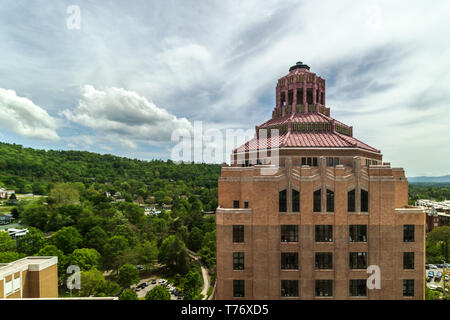 La rotonde et dernier étage de l'immeuble de la ville de Asheville, NC, USA, révèle son Art déco Banque D'Images