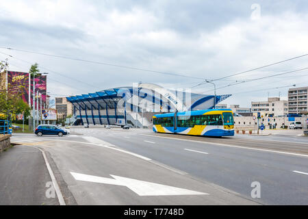 KOSICE, Slovaquie - 29 avril 2019 : side view of Steel Arena - Stade de hockey sur glace IIHF où International Ice Hockey World Championship 2019 s'il Banque D'Images