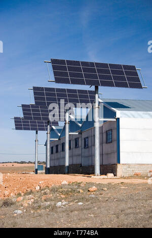 Panneaux solaires commerciaux en Castilla la Mancha, Espagne Banque D'Images