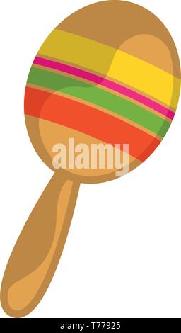 Couleur traditionnelles isolées maraca mexicaine de droit Illustration de Vecteur