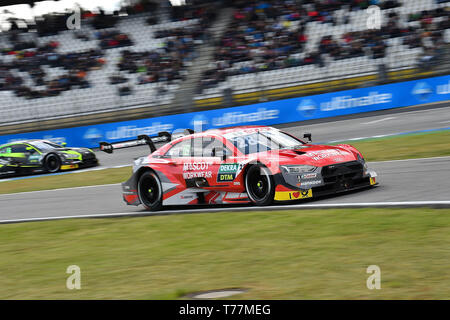 Hockenheim, Allemagne. Le 05 mai, 2019. Sport : Masters allemand de voitures de tourisme, d'Hockenheim - 2ème course, la qualification : le français Loïc Duval du Audi Sport Team Phoenix entraîne l'Audi RS 5 DTM. Credit : Hasan Bratic/dpa/Alamy Live News Banque D'Images