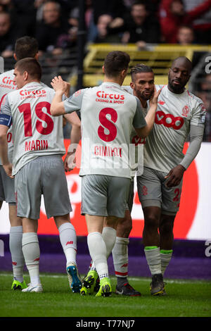 Bruxelles, Belgique. Le 05 mai, 2019. Bruxelles, Belgique - 05 mai : la Jupiler Pro League play-off 1 match (jour 7) entre le RSC Anderlecht et le Standard de Liège le 05 mai 2019 à Bruxelles, Belgique. (Photo de Frank Abbeloos/Isosport) Credit : Pro Shots/Alamy Live News Banque D'Images