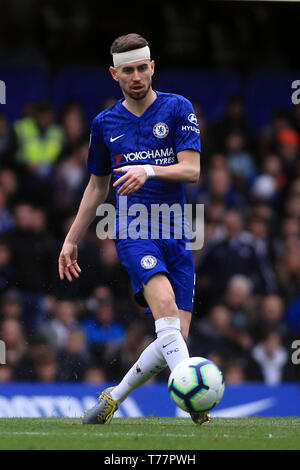 Londres, Royaume-Uni. Le 05 mai, 2019. Jorginho de Chelsea en action. Premier League, Chelsea v Watford à Stamford Bridge à Londres le dimanche 5 mai 2019. Ce droit ne peut être utilisé qu'à des fins rédactionnelles. Usage éditorial uniquement, licence requise pour un usage commercial. Aucune utilisation de pari, de jeux ou d'un seul club/ligue/dvd publications. pic par Steffan Bowen/ Crédit : Andrew Orchard la photographie de sport/Alamy Live News Banque D'Images