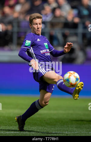 Bruxelles, Belgique. Le 05 mai, 2019. Bruxelles, Belgique - 05 MAI : Yari Verschaeren d'Anderlecht lors de la Jupiler Pro League play-off 1 match (jour 7) entre le RSC Anderlecht et le Standard de Liège le 05 mai 2019 à Bruxelles, Belgique. (Photo de Frank Abbeloos/Isosport) Credit : Pro Shots/Alamy Live News Banque D'Images