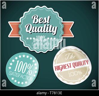 Ancien vintage retro ronde vector grunge autocollants - meilleure qualité Illustration de Vecteur