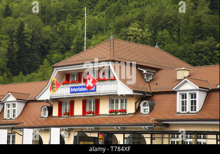 Gare à Interlaken. La Suisse Banque D'Images