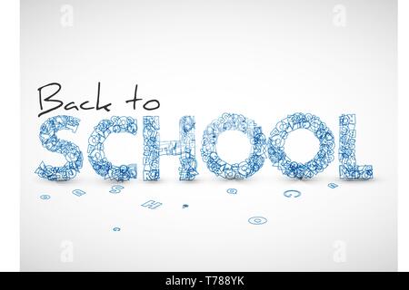Retour à l'école vector illustration faite de lettres Illustration de Vecteur