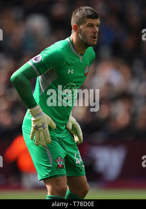 Fraser Forster de Southampton - West Ham United v Southampton, Premier League, stade de Londres, Londres (Stratford) - 4 mai 2019 - L'usage éditorial Banque D'Images