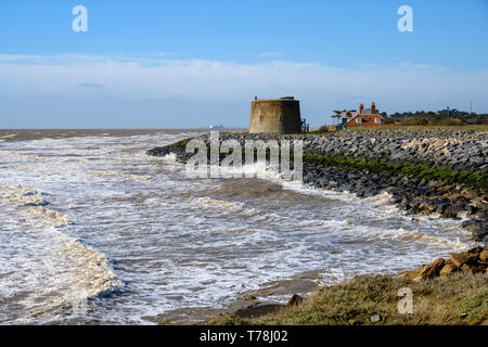 La tour Martello, East Lane, Bawdsey, Suffolk, UK. Banque D'Images