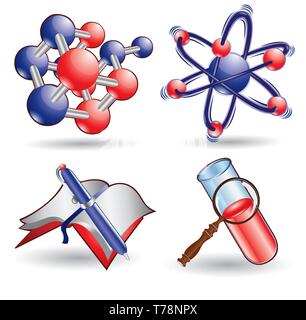 Ensemble d'icônes chimie web Illustration de Vecteur