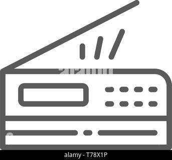 Imprimante, scanner, copieur icône ligne. Illustration de Vecteur