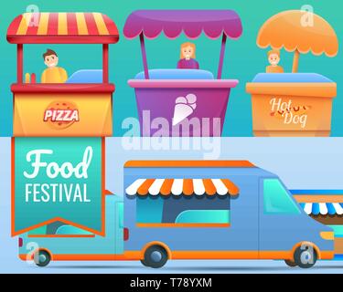Food Festival banner set. Cartoon illustration de la bannière du vecteur défini pour web design Illustration de Vecteur
