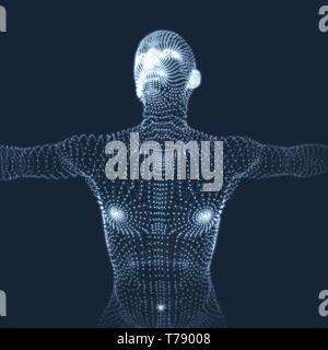 Modèle 3D de l'homme. Corps humain. L'élément de conception. Vector Illustration. Illustration de Vecteur