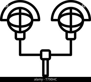 Feux de circulation ferroviaire, l'icône de style contour Illustration de Vecteur