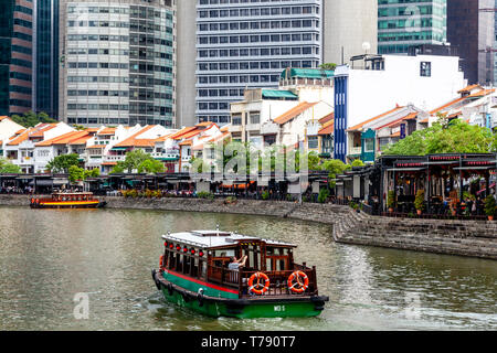 Excursions en bateau sur le Boat Quay, Singapour, en Asie du sud-est Banque D'Images