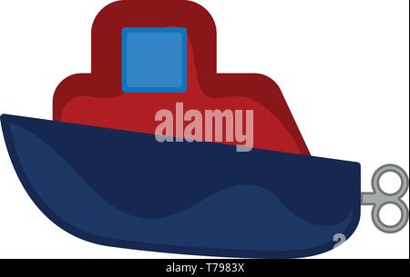 Jouet bateau couleur isolé avec manivelle Illustration de Vecteur