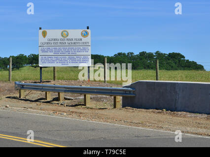 La prison d'état de Folsom sign Banque D'Images