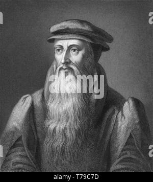 John Knox (c1513-1572) était un ministre écossais, théologien et écrivain qui a été un chef de file de la réforme en Écosse et fut le fondateur de l'Église presbytérienne d'Écosse. Banque D'Images