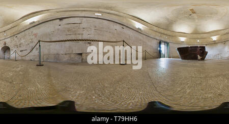 Vue panoramique à 360° de Panorama de 360 degrés du Mausolée de Théodoric à Ravenne, Italie