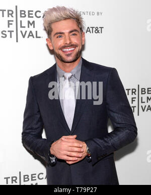 New York, NY - 02 mai 2019 : Zac Efron assiste à la première de très méchants, scandaleusement mal et Vile film durant Tribeca Film Festivall au CCMB Thea Banque D'Images