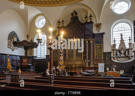 L'église paroissiale de St Mary Abchurch Abchurch Lane, Londres, Banque D'Images