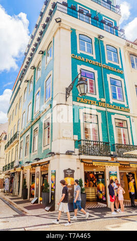 Restaurant de cuisine portugaise Casa portuguesa do pastel de bacalhau. Rua Augusta, Lisbonne, Portugal Banque D'Images