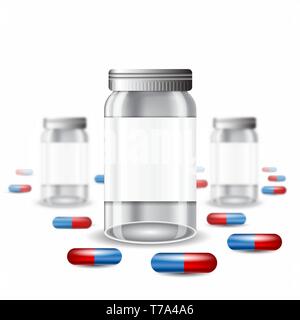 Pack avec medecine gouttes ou vitamin Illustration de Vecteur