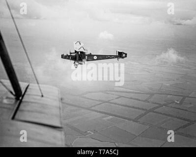 L'air de la photographie en noir et blanc d'un British Royal Air Force, Royal Flying Corps, Handley Page 0/400 Fighter Bomber, prises en 1918 pendant la Première Guerre mondiale. Banque D'Images