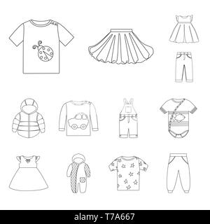 Jupe,robe,tshirt, pantalon, veste, culotte,raglan,body,barboteur,shirt,enfants,fille,garçon,hiver,gilet,enfant,vêtement,textile,torché,princesse,vêtements,manteau,shopping,modèle,manches courtes,robe,court,usure,enfant,tissu,vêtements,mode,vêtements,peu,coton,bébé,enfant,jeu,vector icon,illustration,collection,isolé,design,graphisme,élément signe,ligne,plan,vecteurs vecteur , Illustration de Vecteur