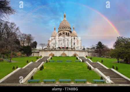 La basilique du Sacré-Cœur de Montmartre à Paris, France Banque D'Images