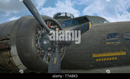 Film Memphis Belle B-17 Flying Fortress bombardiers. Banque D'Images