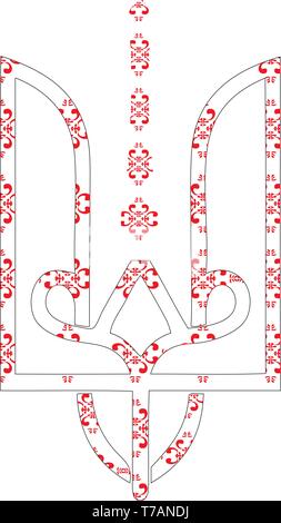 Trident ukrainien ornement motif. Vecteur. Ligne transparente Illustration de Vecteur