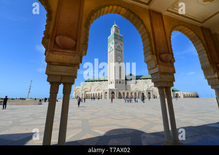 Mosquée Hassan II à Casablanca, Maroc. Banque D'Images