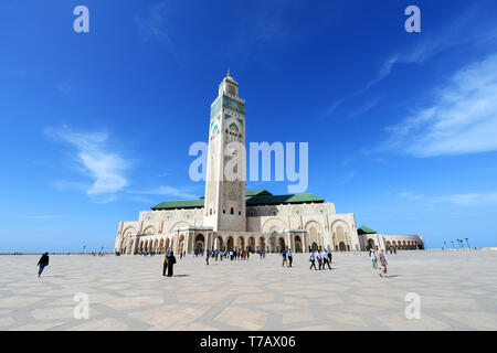 La mosquée Hassan II à Casablanca, Maroc. Banque D'Images