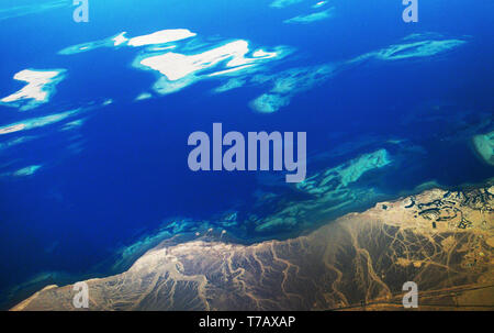 Une vue aérienne du développement du tourisme de El Gouna au nord d'Hurghada sur la Mer Rouge d'Egypte coût. Banque D'Images