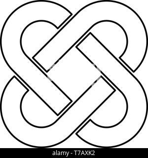 Celtic knot aperçu l'icône couleur noir style télévision illustration vectorielle simple image Illustration de Vecteur