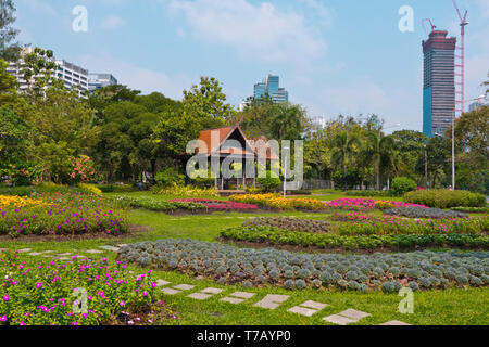 Le Parc Lumphini, Pathum Wan district, Bangkok, Thaïlande Banque D'Images