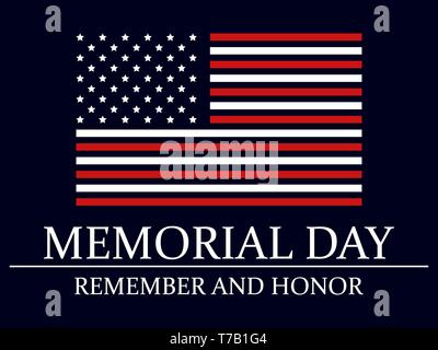 Memorial Day. Se souvenir et d'honneur. Drapeau des États-Unis. Vector illustration Illustration de Vecteur